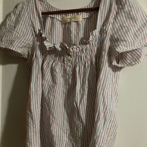 Isabella Sinclair from Anthropologie XS red white and blue baby doll top
